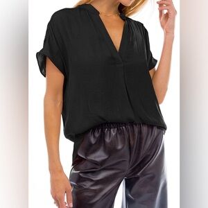 Naked Zebra Nash Drop Top - NWT - Size L Elegant Black Women's Top